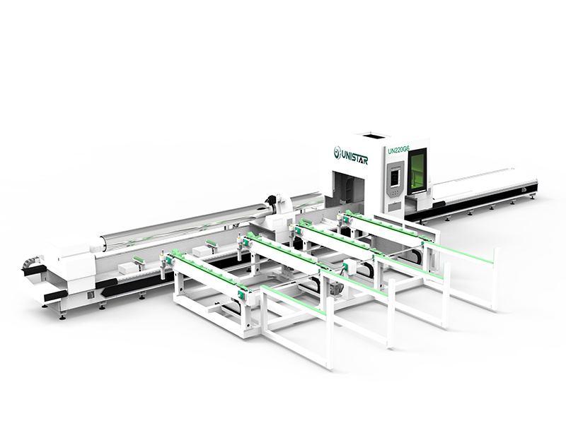 ثلاثة خراطيش الألياف الليزر أنبوب آلة قطع